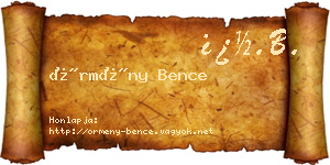 Örmény Bence névjegykártya
